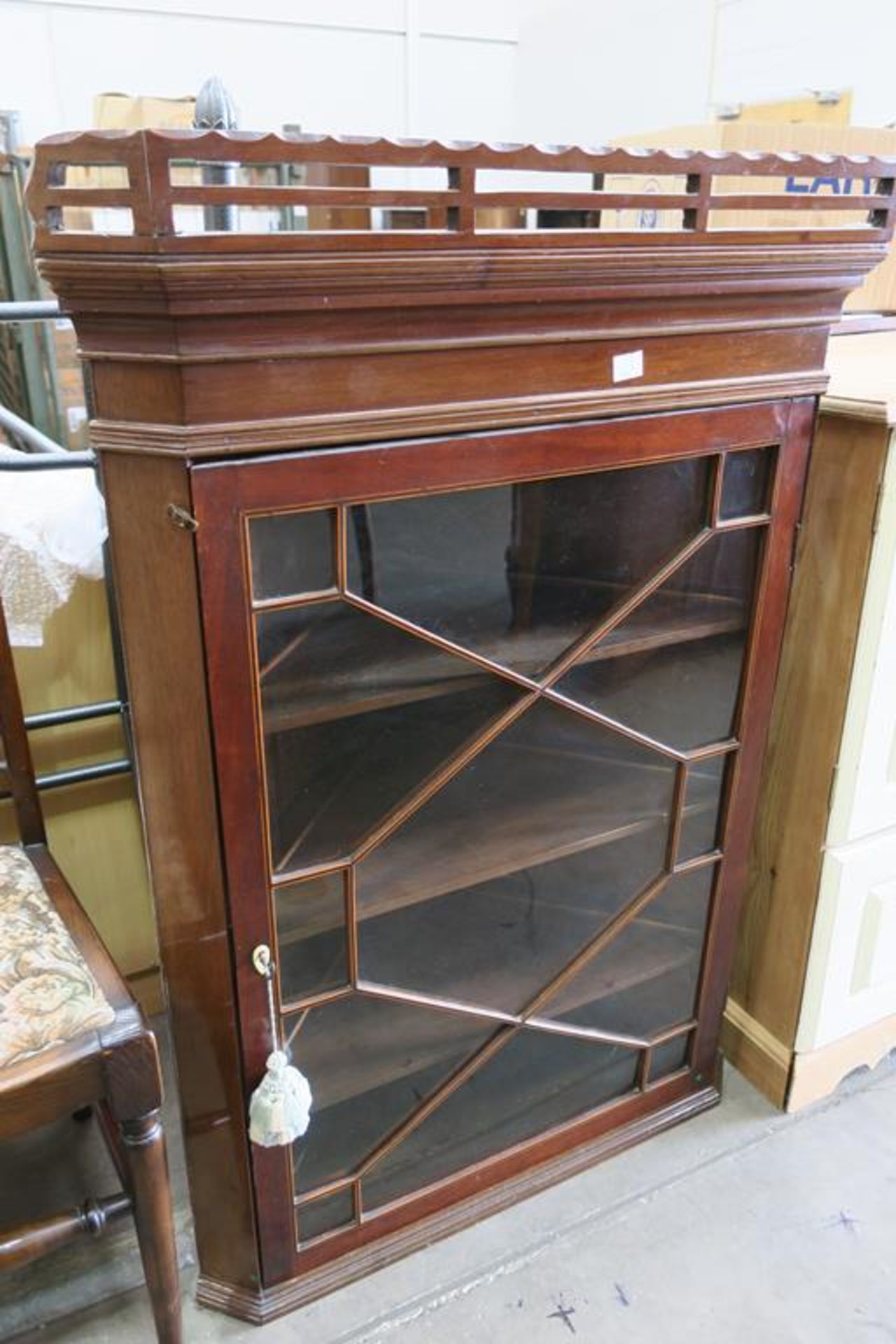 19th Century Mahogany Large Hanging Corner Display