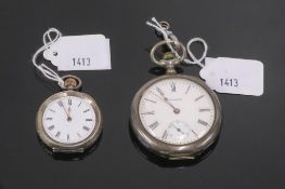 A Waltham American Watch Co Silver Cased Keyless W