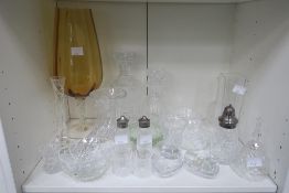 A Selection of Glassware, Three with Plated Tops,