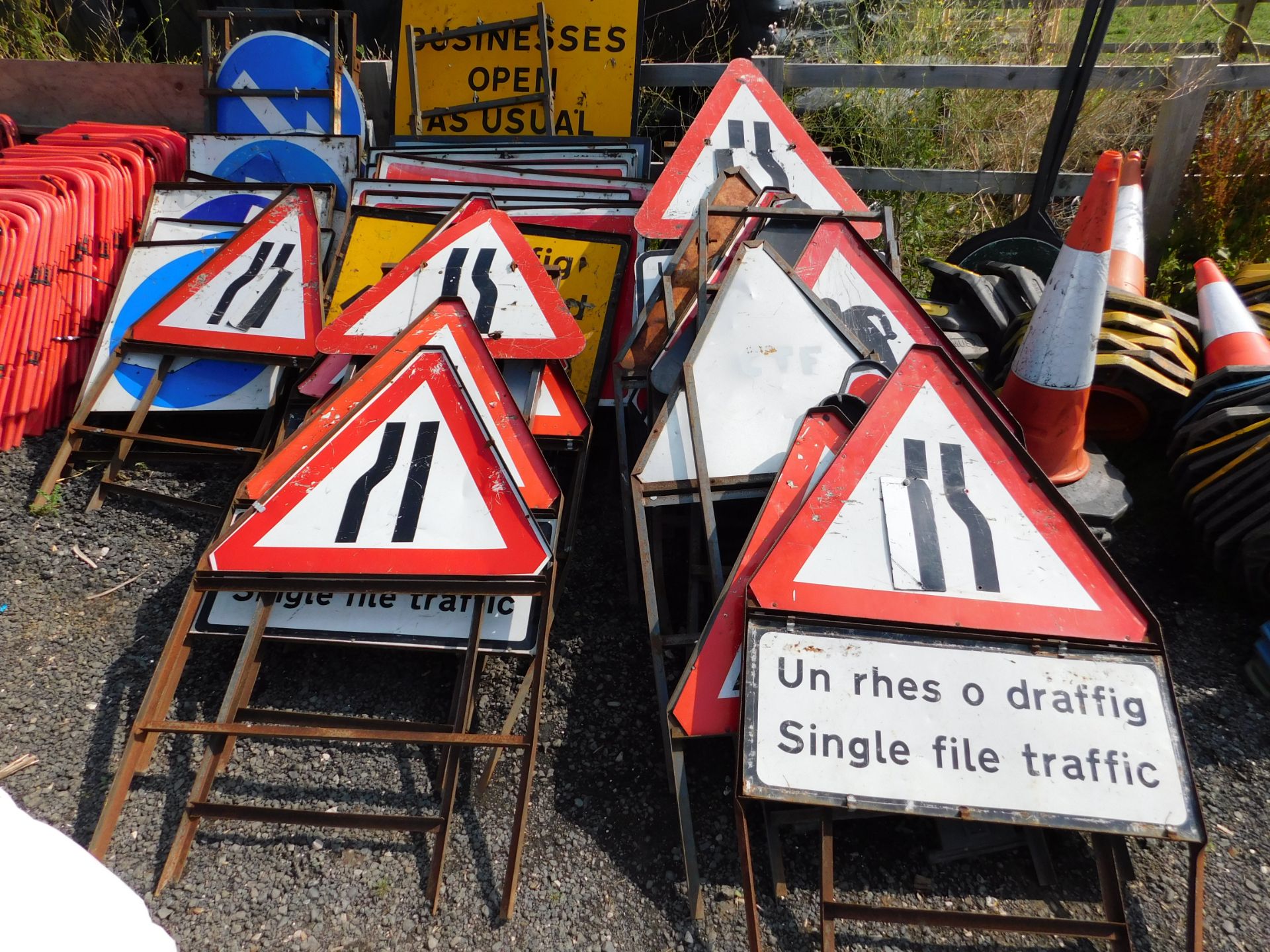 Quantity of Road Cones and Road Signs