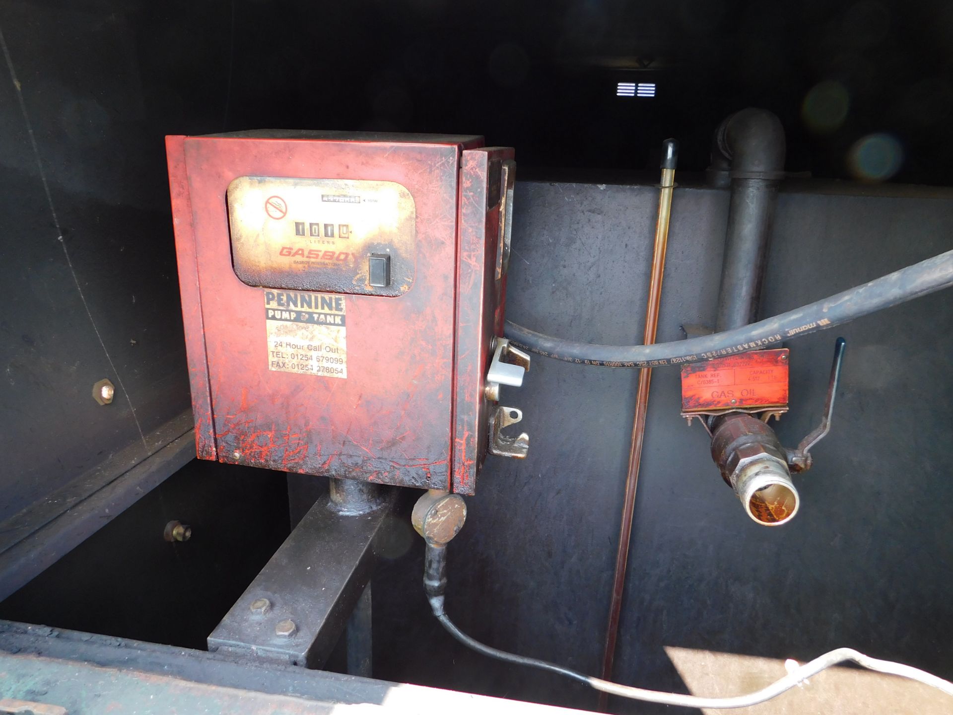 Green Bunded Red Diesel Tank (empty) with 240v electric pump - Image 2 of 2