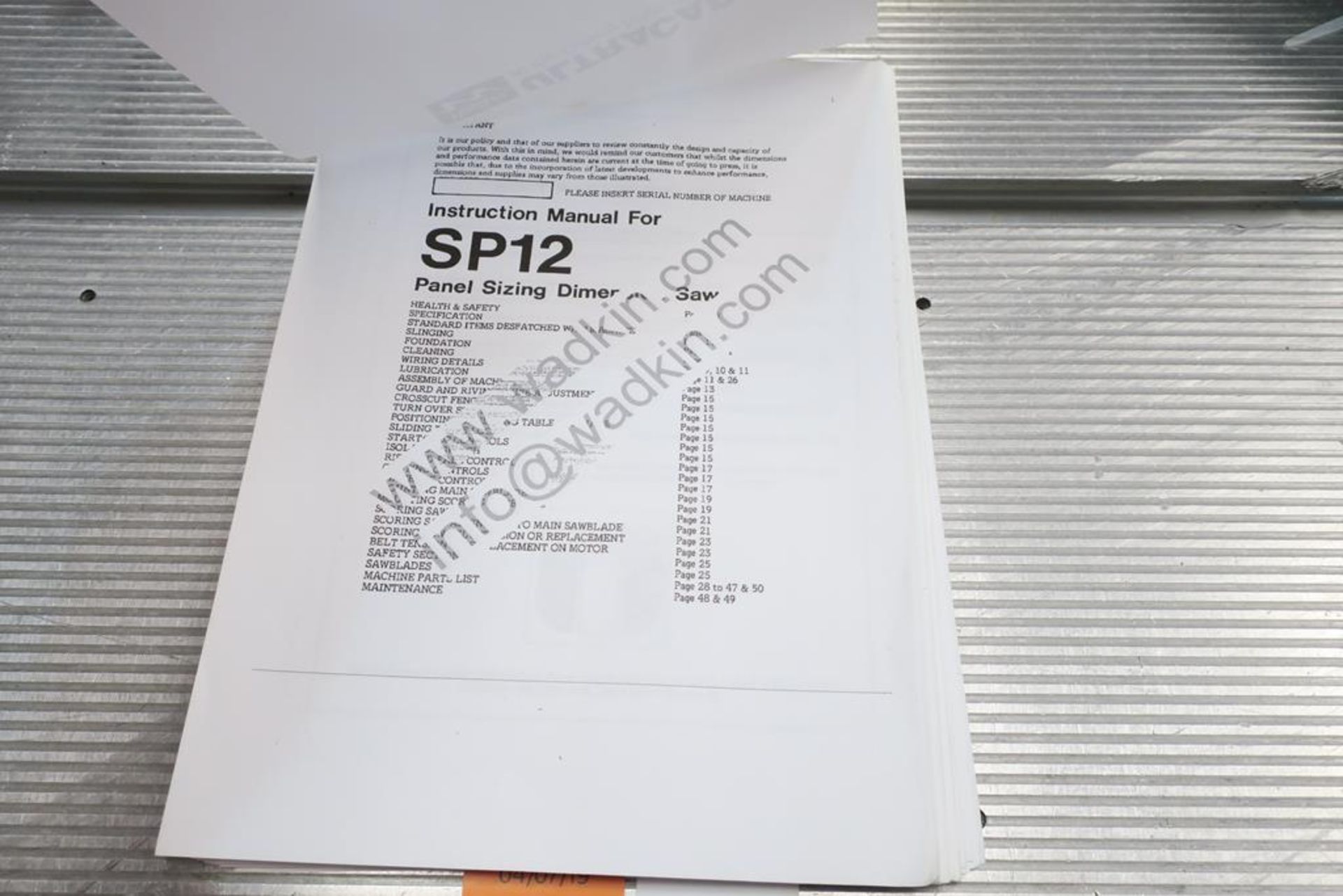 Wadkin Bursgreen SPI2 4ft Panel Saw 3PH. - Image 9 of 9
