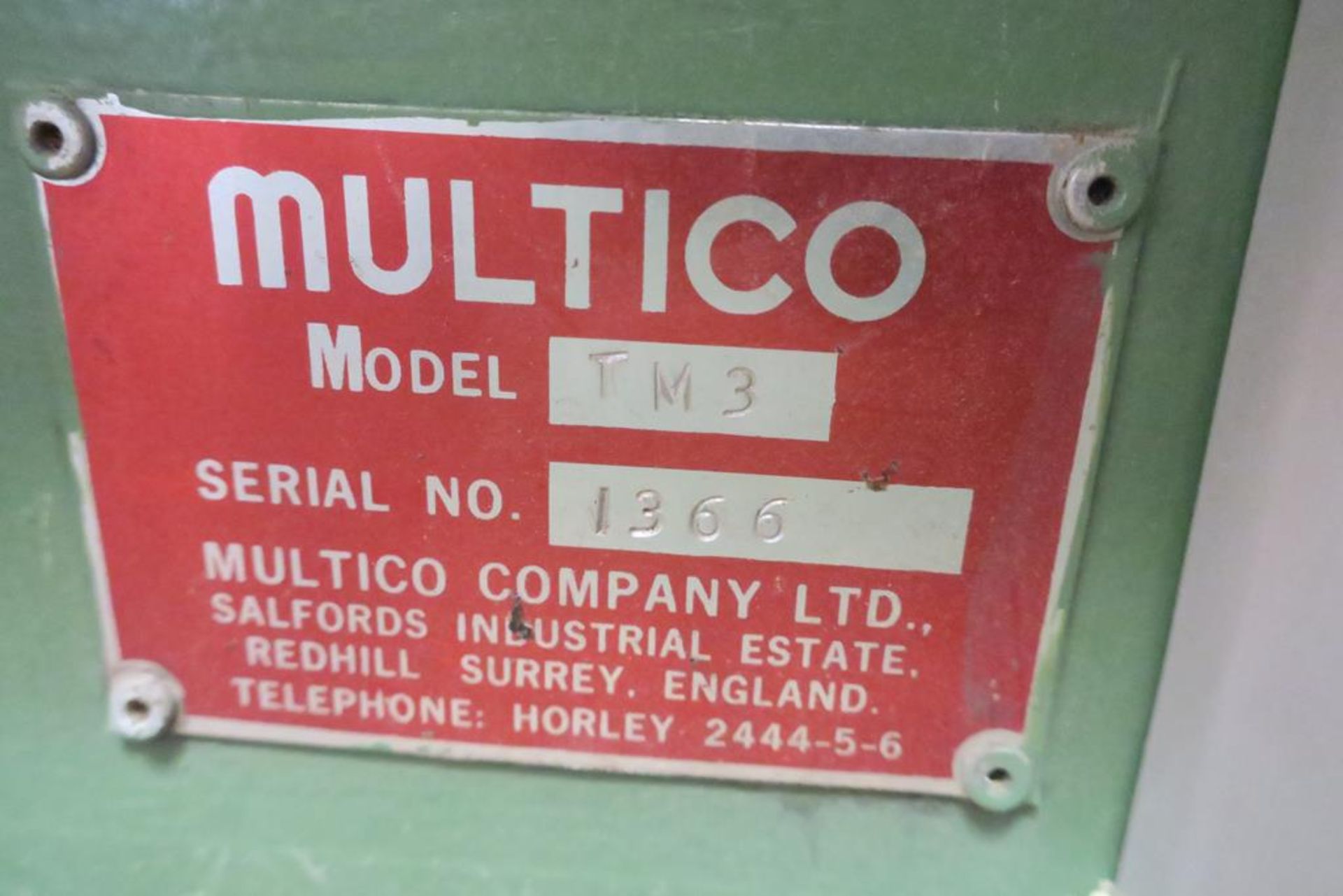 Multico TM3 Single End 3PH Compact Tennoner S/N 13 - Image 4 of 7