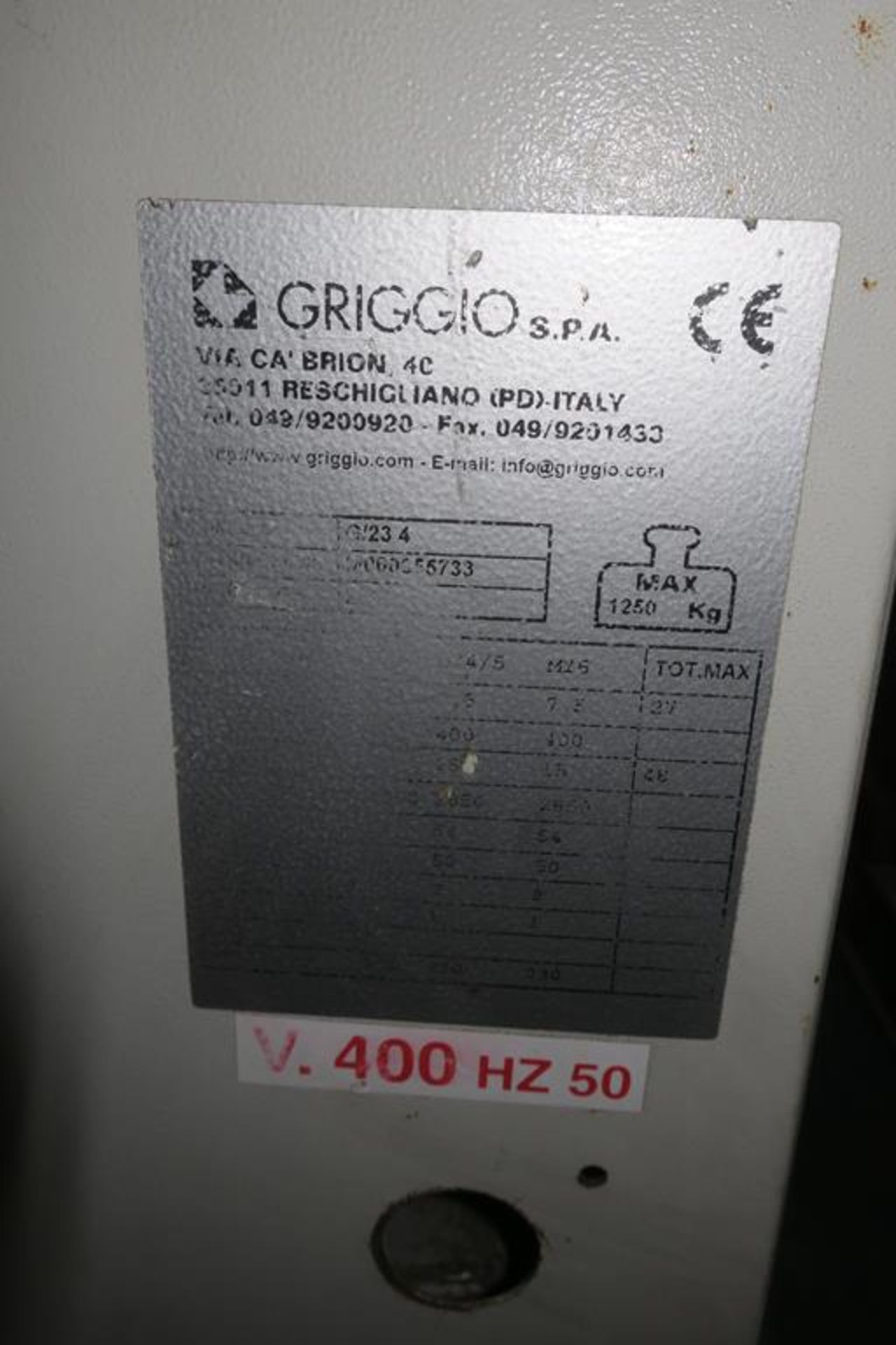 Griggio G24 230 4 Side Planer CE. - Image 7 of 7