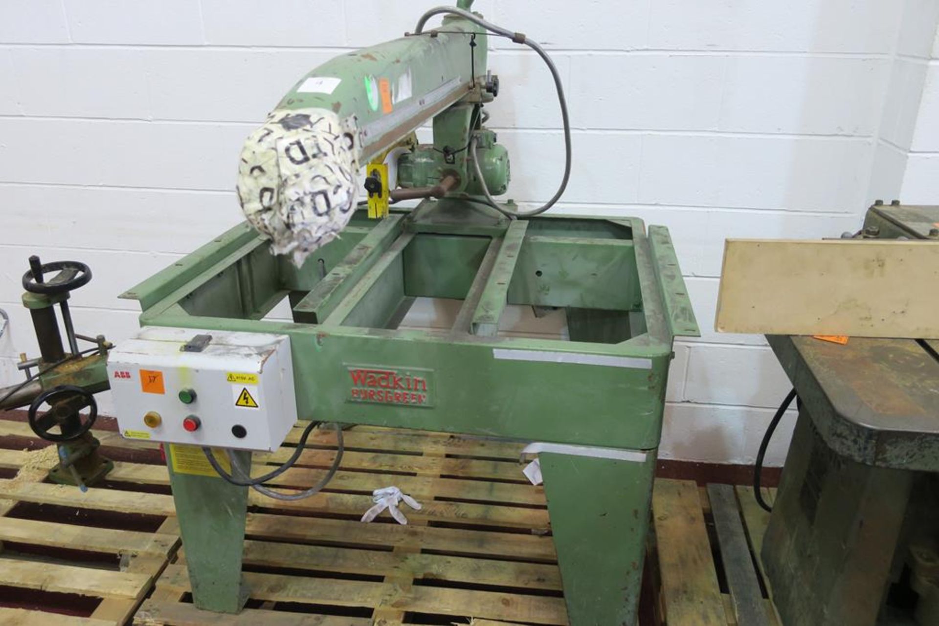 Wadkin Bursgreen 12 BRA Radial Arm Crosscut Saw 3P