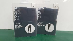 2 x Pairs of Skins DNAmic Mens Black X-Large Sport recovery Long Tights
