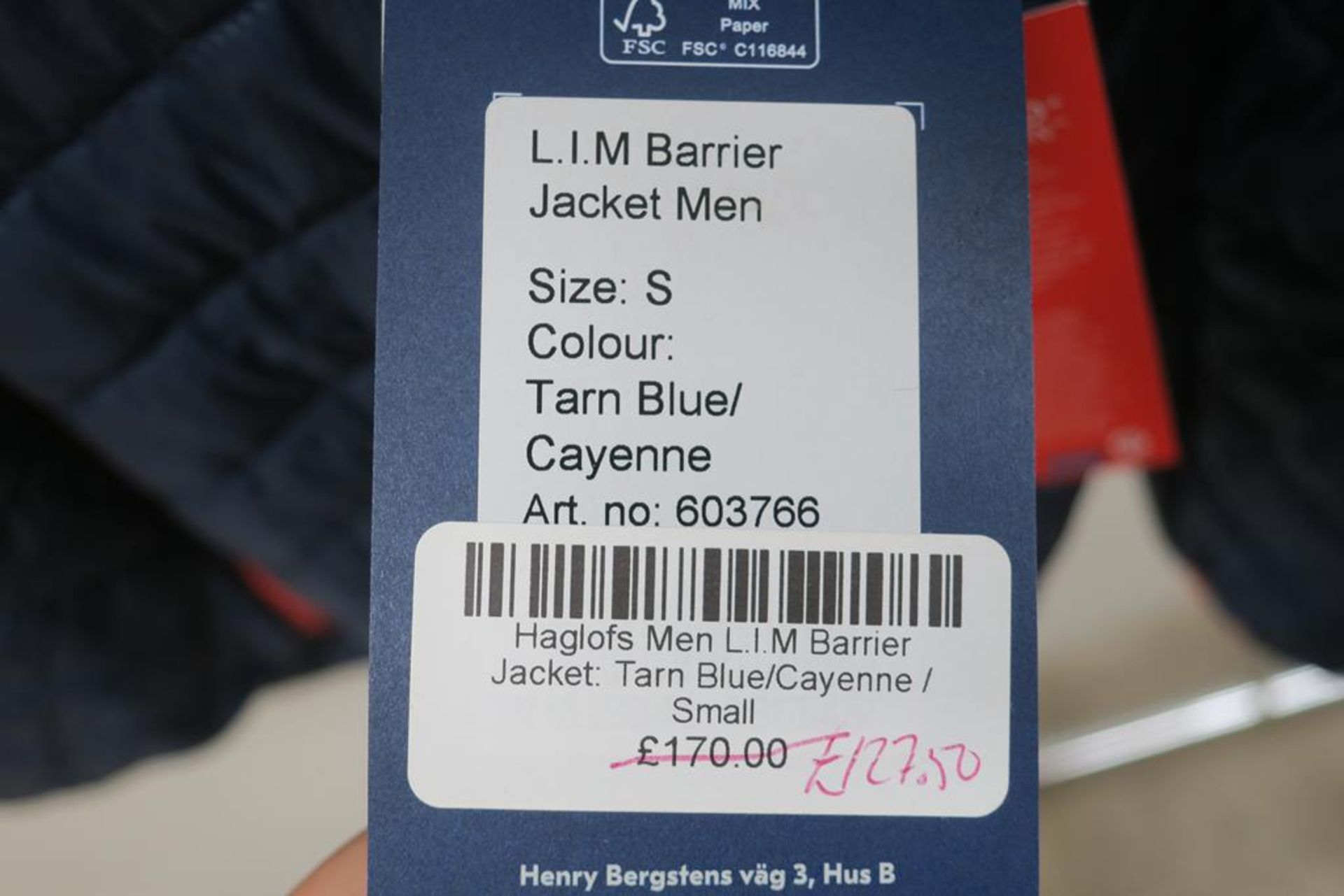 Haglӧfs L.I.M Barrier Mens Jacket in Tarn Blue/Cayenne size Small - Image 3 of 3