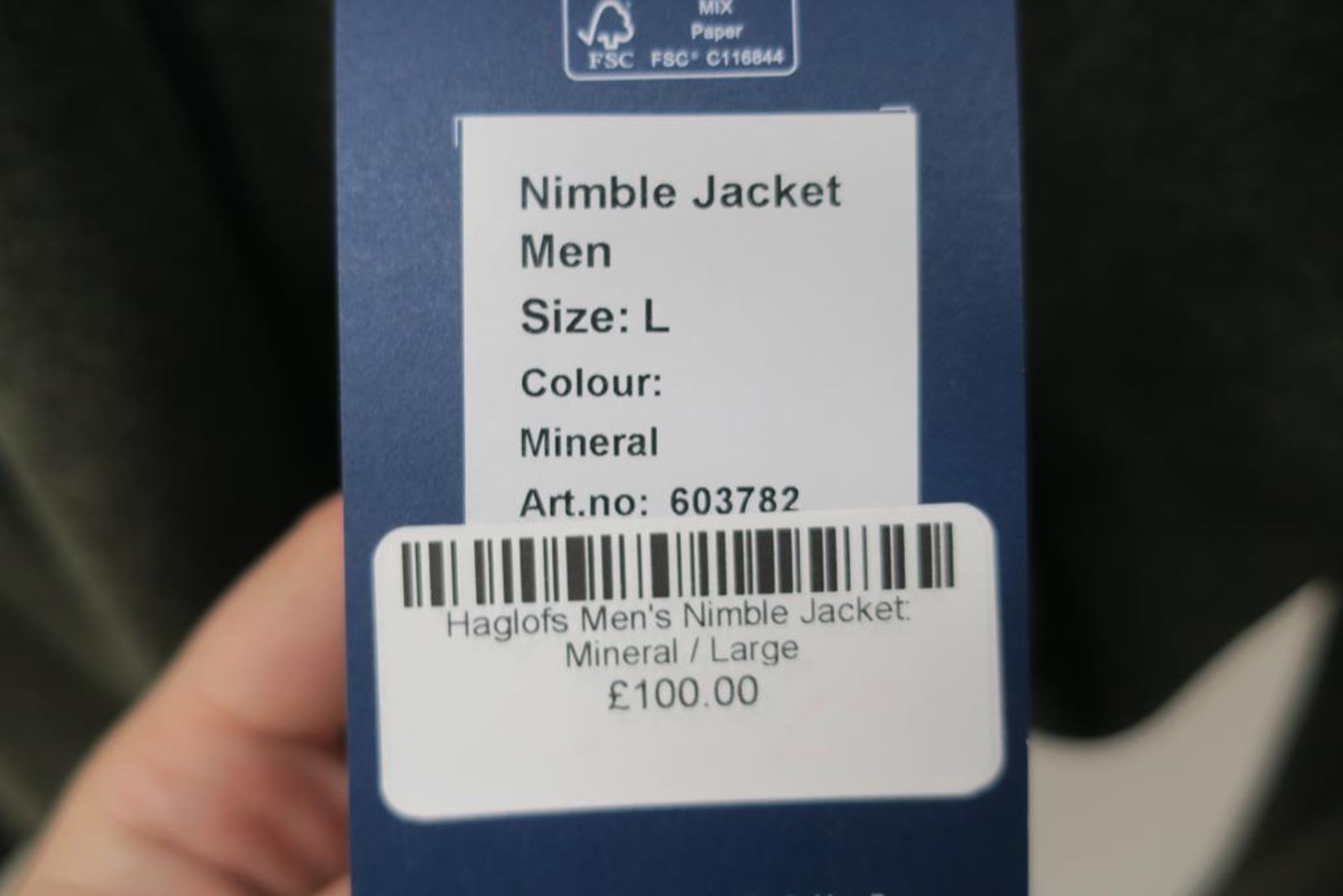 Haglӧfs Nimble Mens Jacket in Mineral size Large - Image 3 of 3