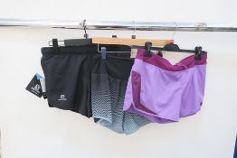 Patagonia Womens Strider Shorts, Gore R5 Womens Light Shorts, Saloman Womens Agile Shorts