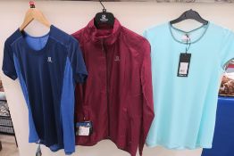 Womens Craft Eaze T-Shirt, Salomon Wind Jacket, Salomon Active Dry T-Shirt