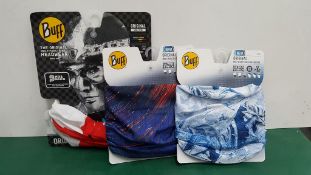 Quantity of Buff Multi-Functional Headwear of assorted colours/patterns