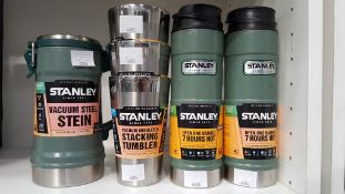 Three Insulated Stanley Stacking Tumblers (473ml), a Stanley Vacuum Steel Stein (709ml), Two Stanley