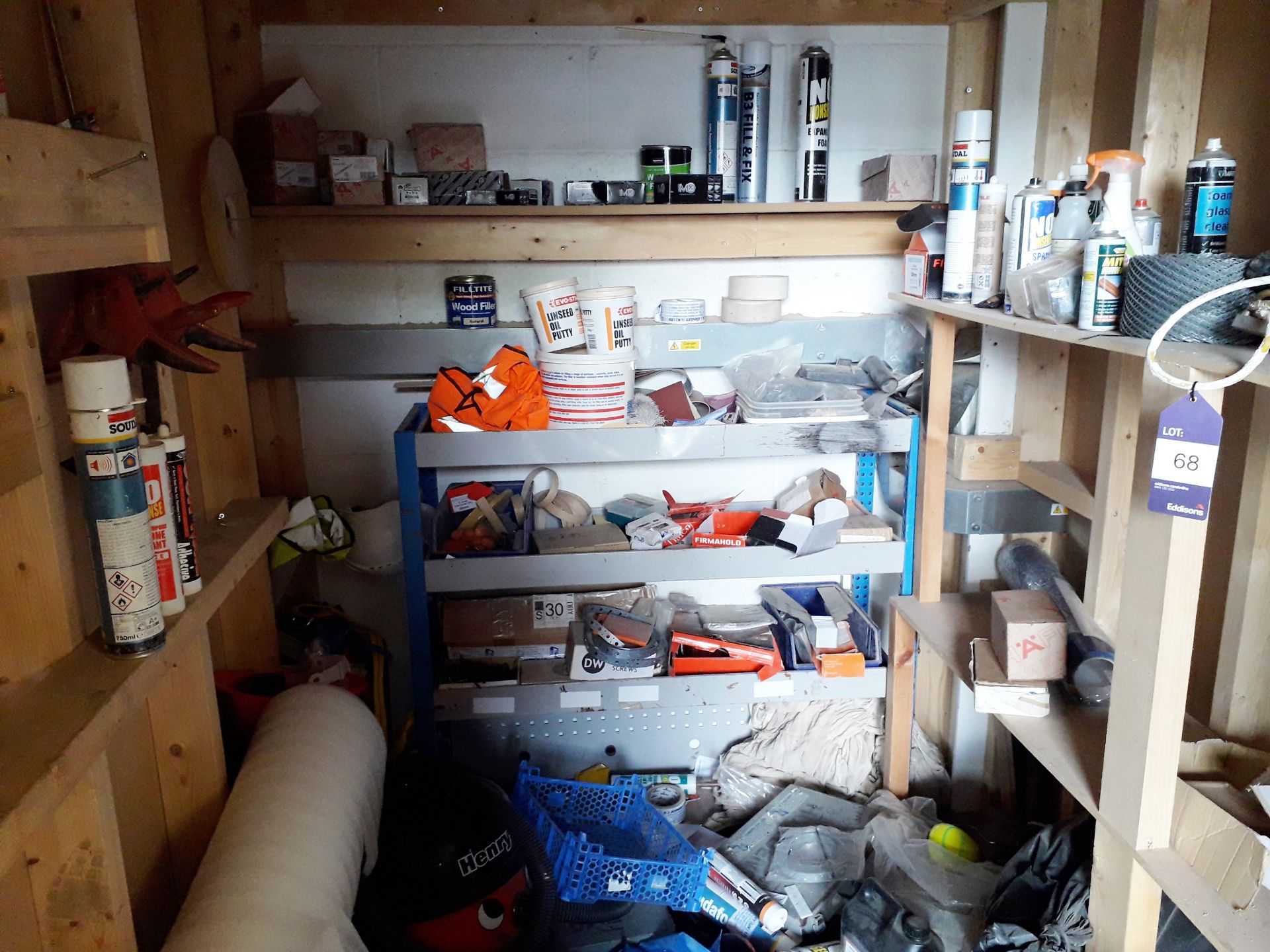 Contents of store room, to include; Extension Lead, Vacuum Cleaner & Dust Sheets