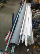 Stillage of assorted Cable Tidy, Pipe etc
