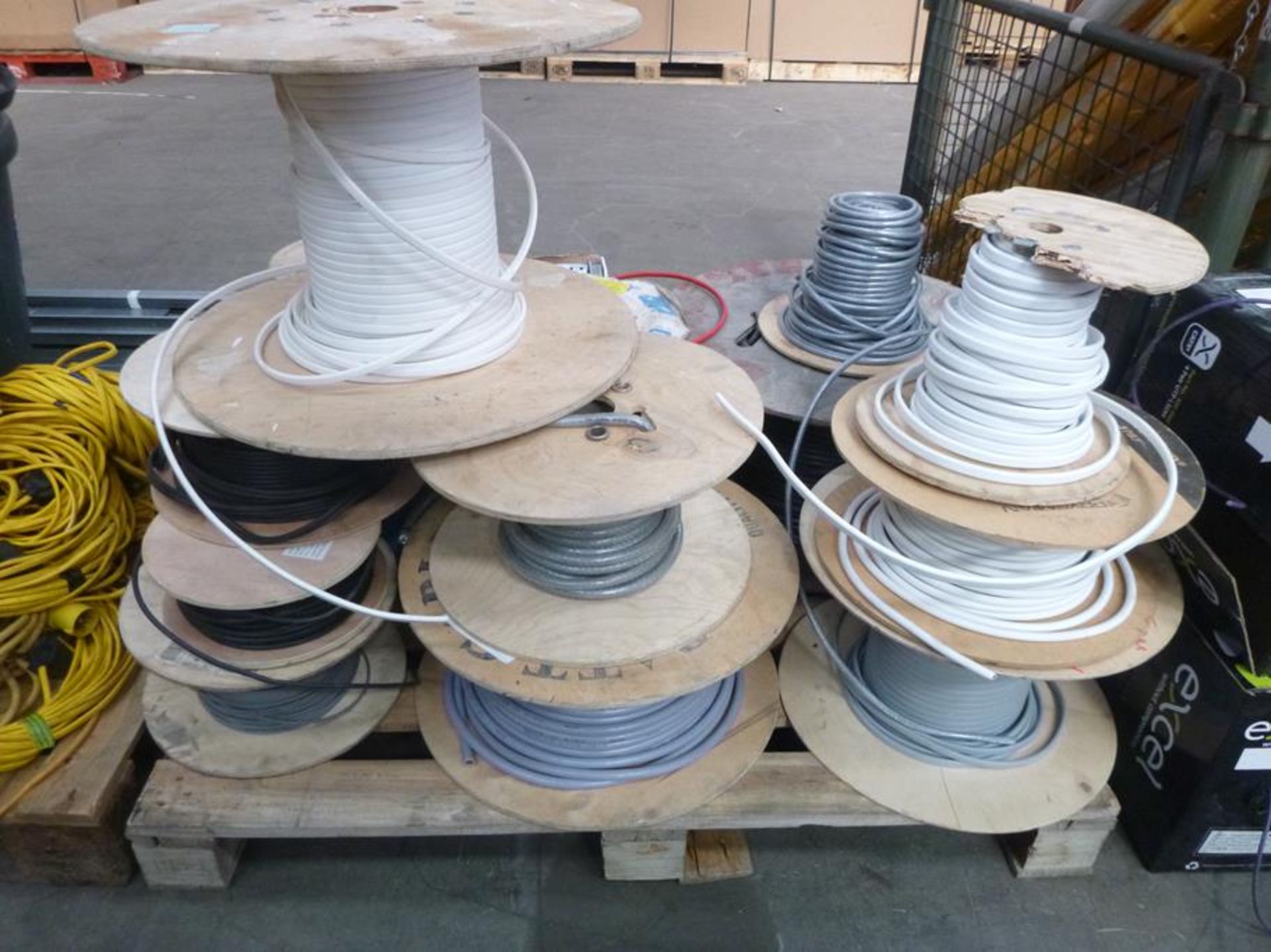 Pallet of assorted electrical Cable Drums