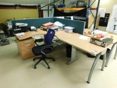 Single person workstation, pedestal and chair