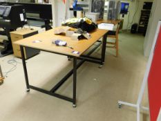 2 x Mobile workstations, 1560mm x 1200mm, and a mobile bench