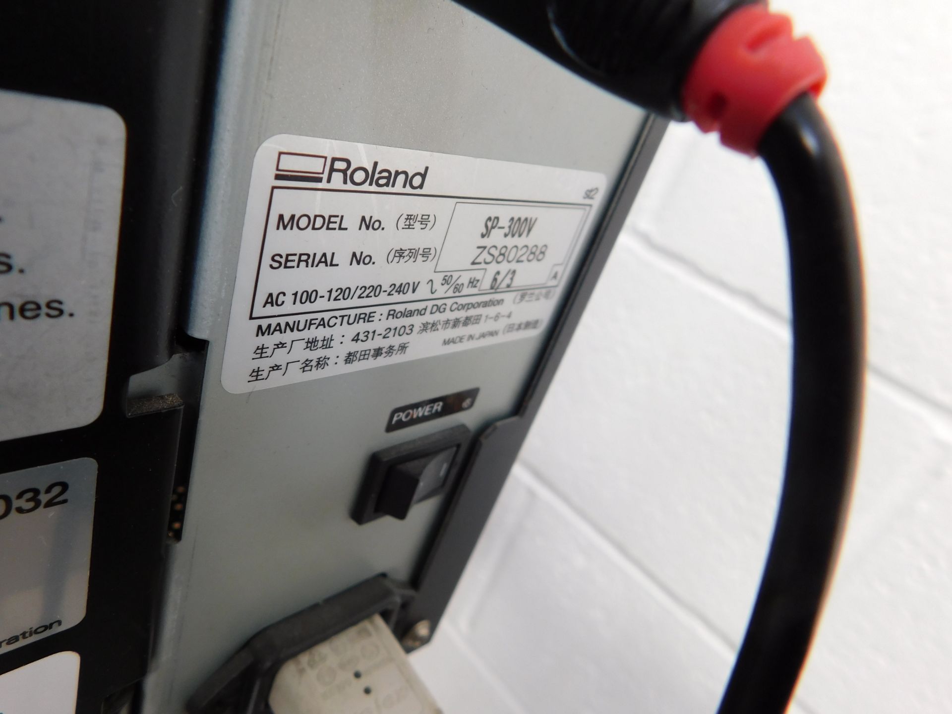 Roland SP300 Printer Cutter, Serial Number ZS80288 - Image 3 of 3