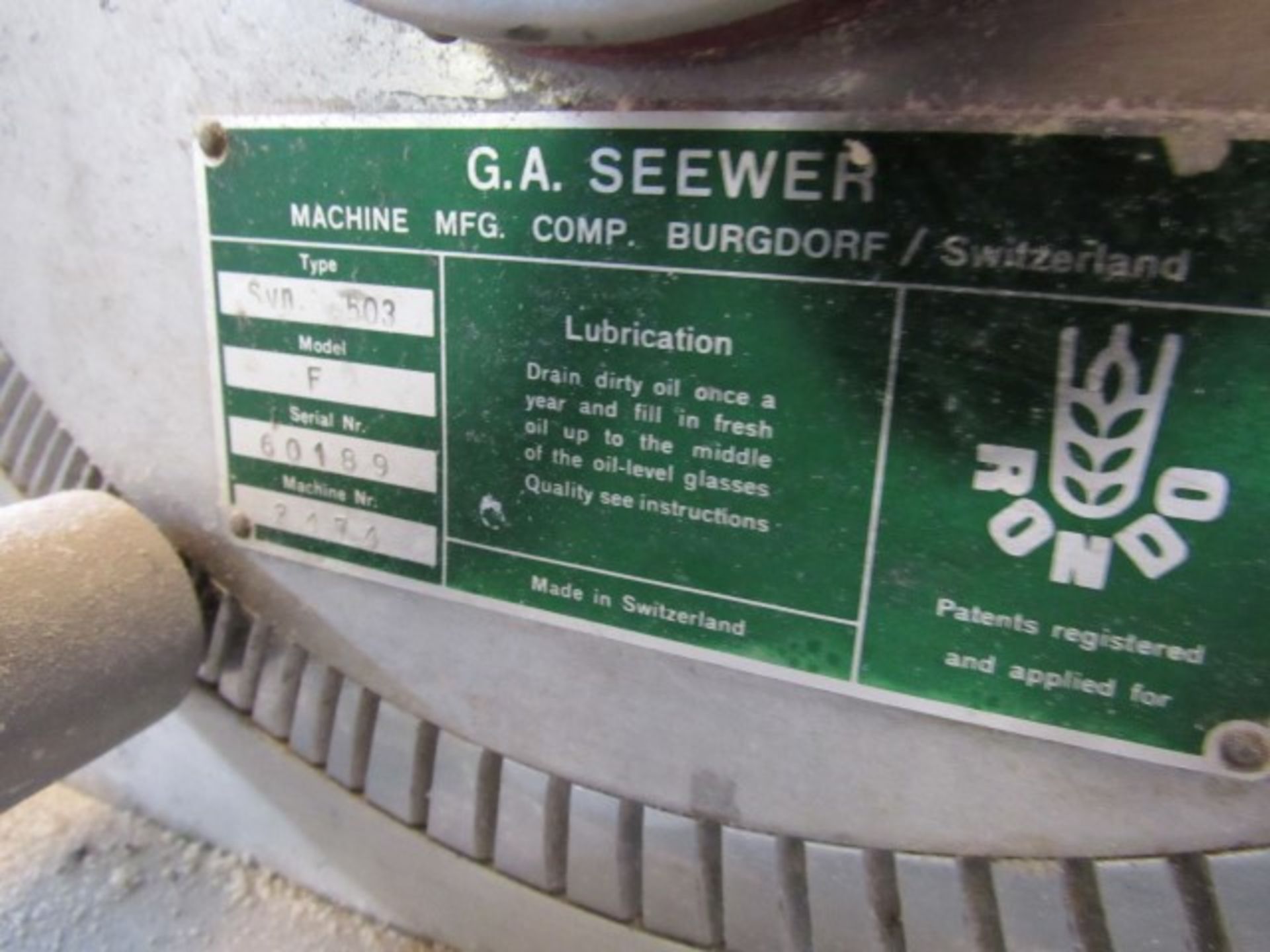 G.A. Seewer SUD 503 F Reversible Pastry Sheeter (2 - Image 3 of 3