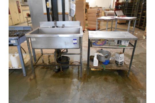 Large Stainless Steel Sink And Preparation Table