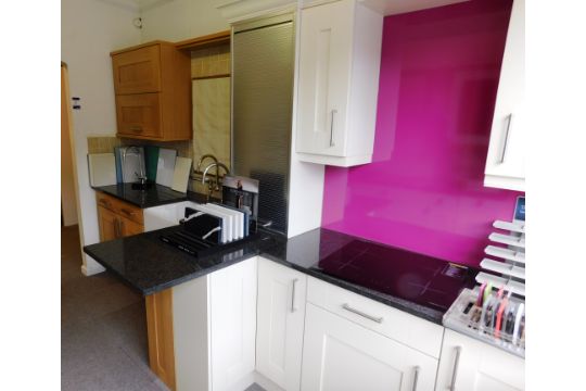 Solid Oak Painted Laminate Kitchen Display With Granite