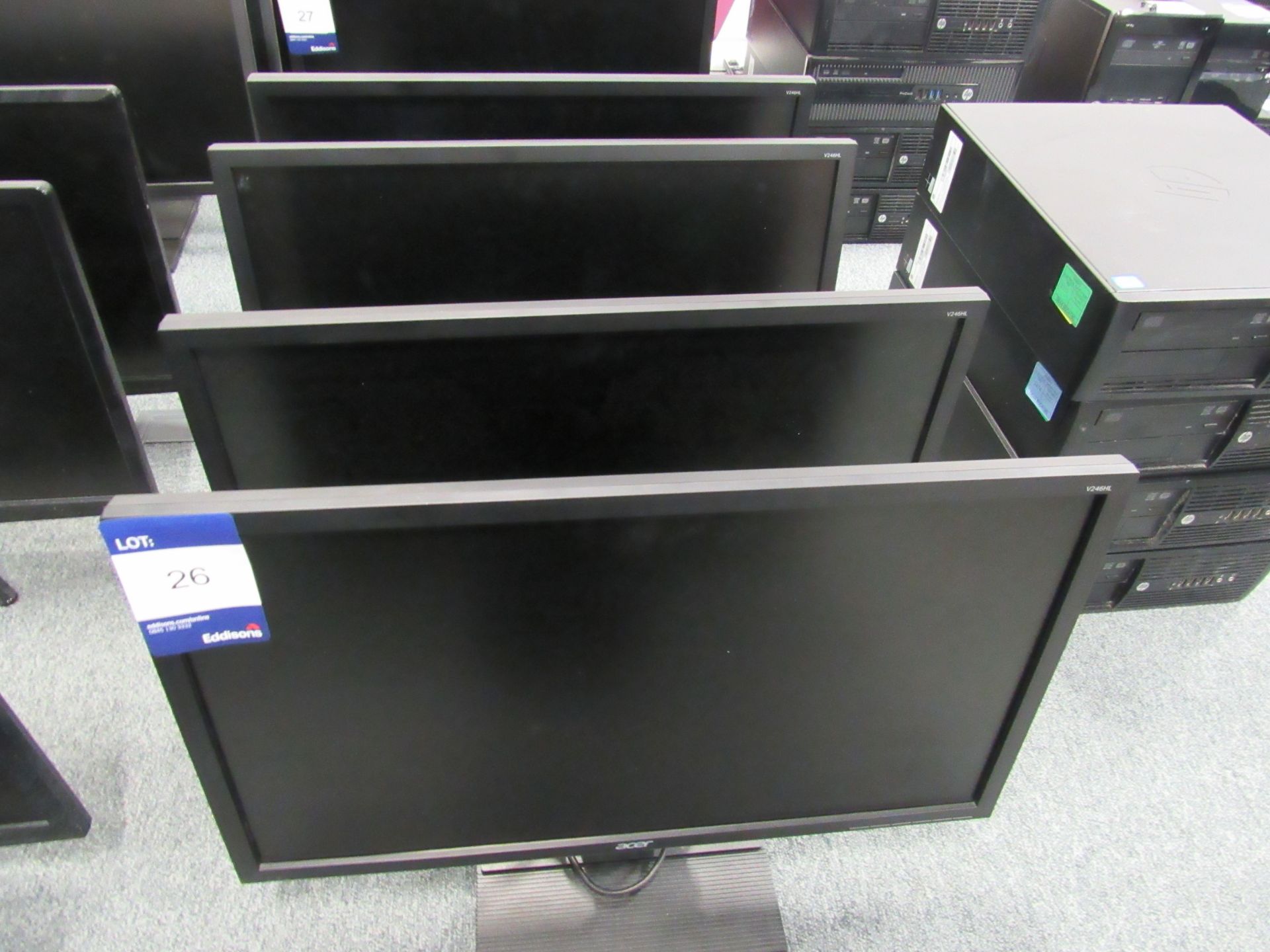 4 Acer V246HL Flat Screen Monitors