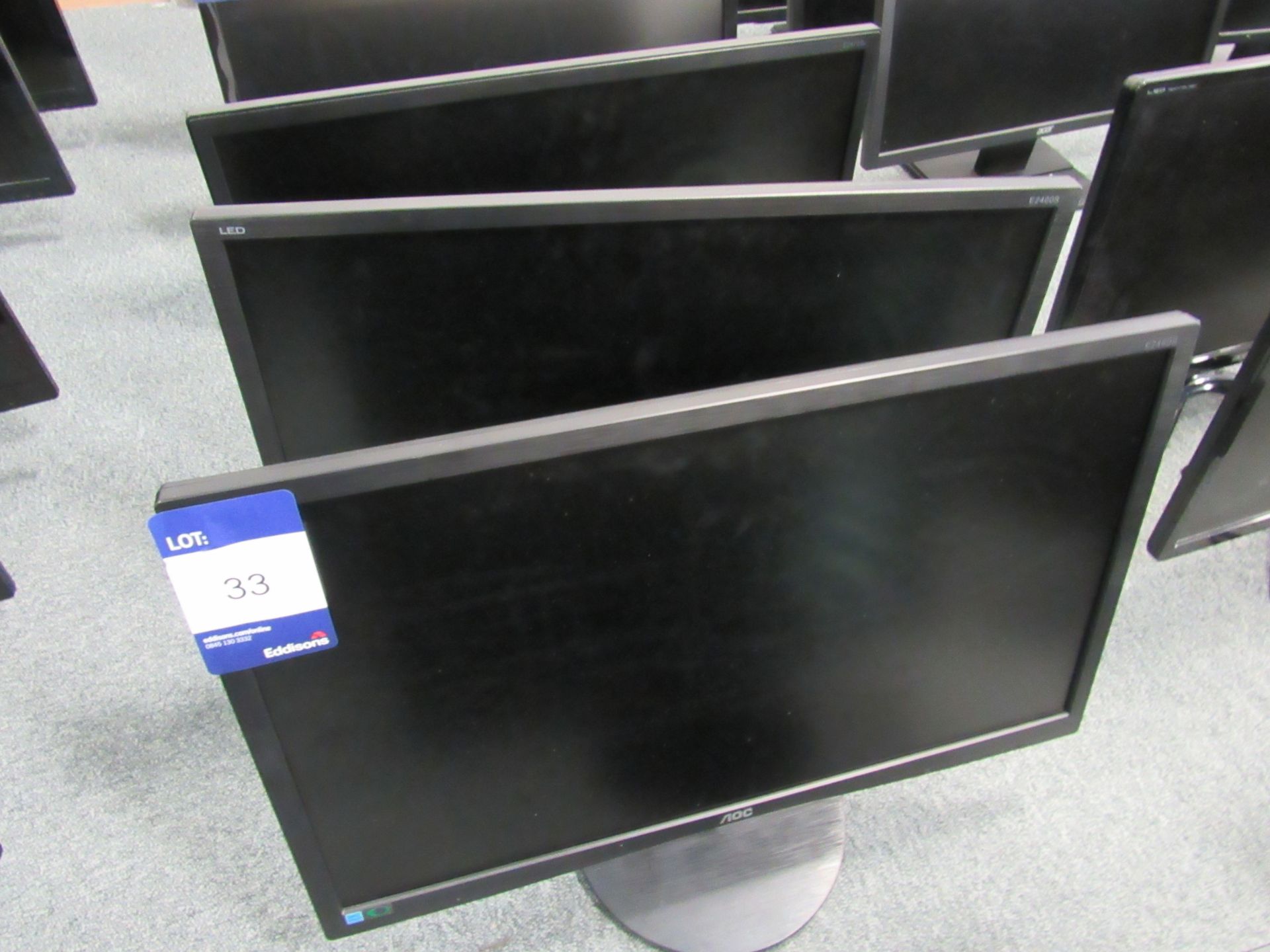3 AOC E2460S Flat Screen Monitors