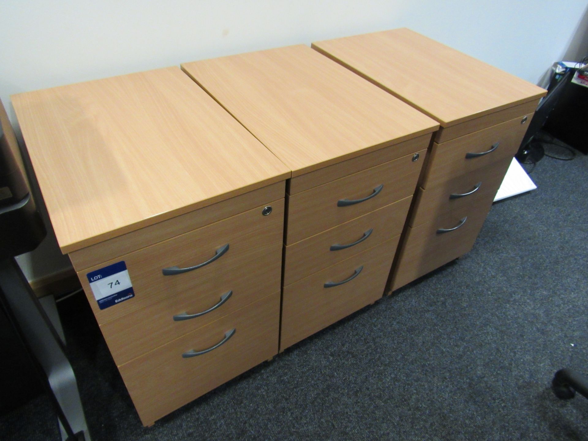 3 Beech Effect3 Drawer Pedestals