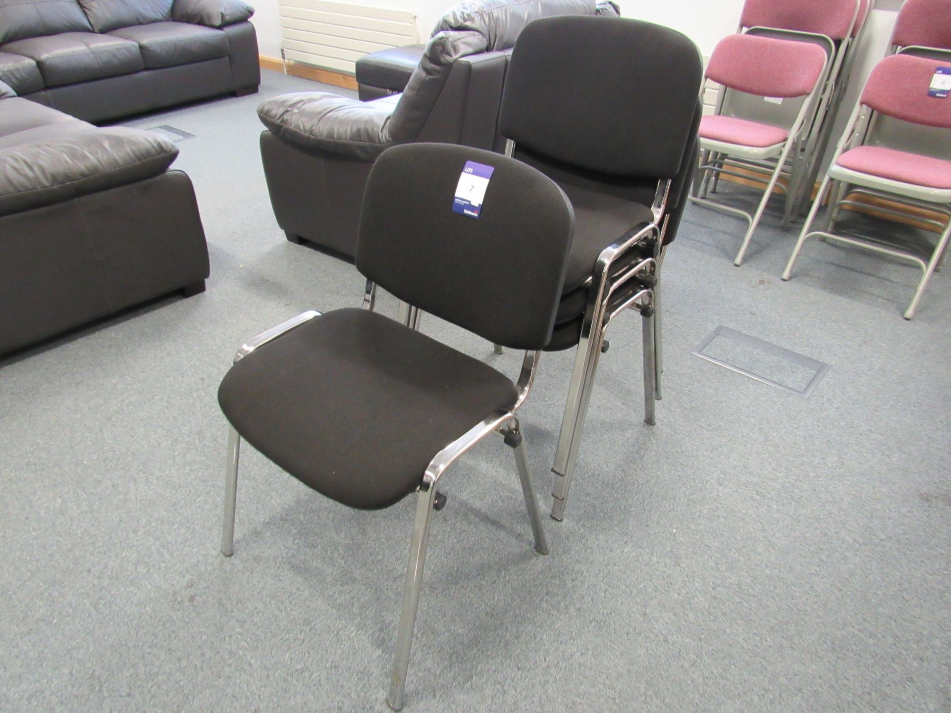4 Chrome Framed Upholstered Meeting Chairs - Image 2 of 2