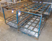 2 x Steel fabricated mobile racks, 1.5m x 690mm