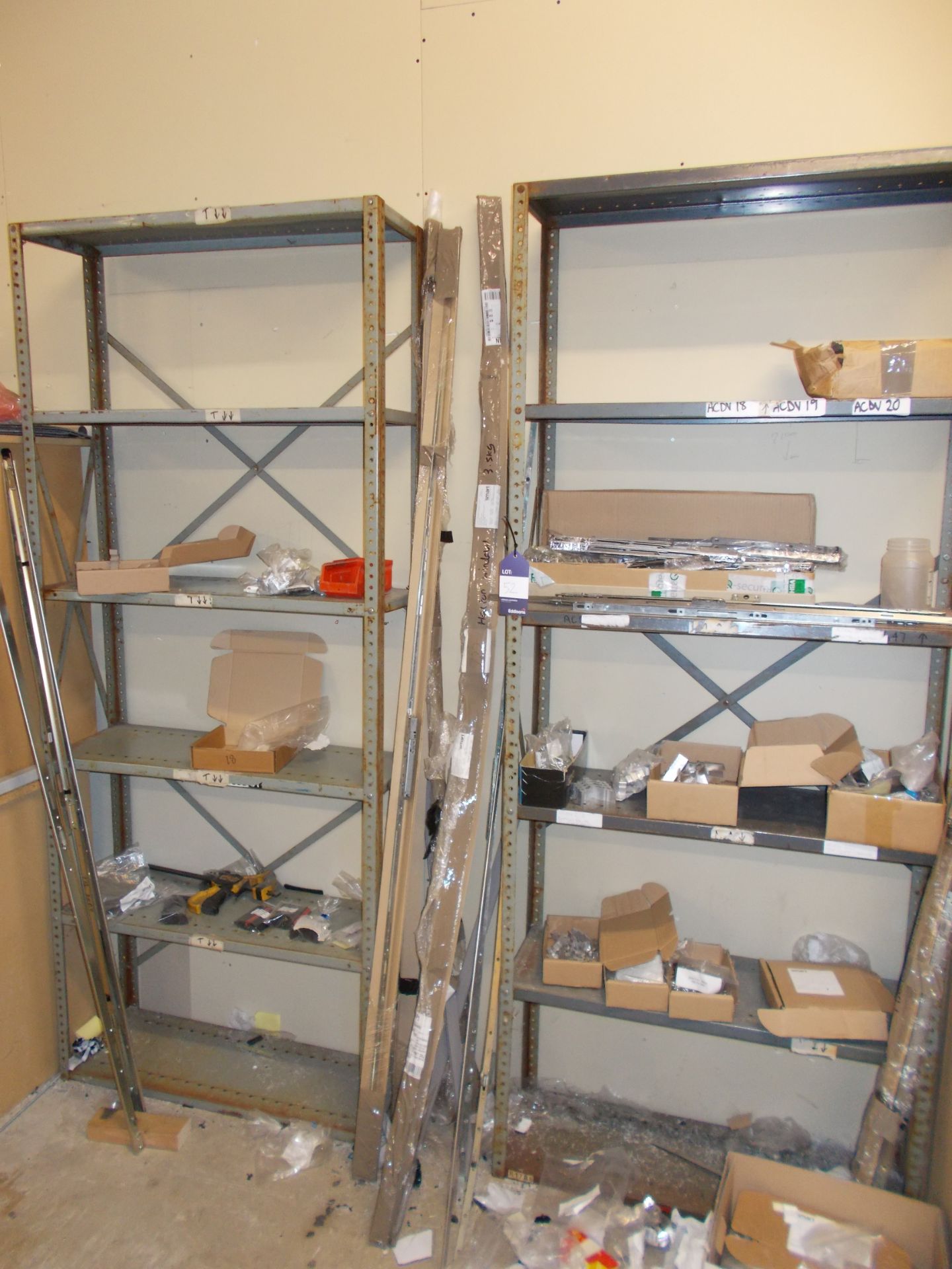 7 x bays of racking and contents - Image 2 of 2