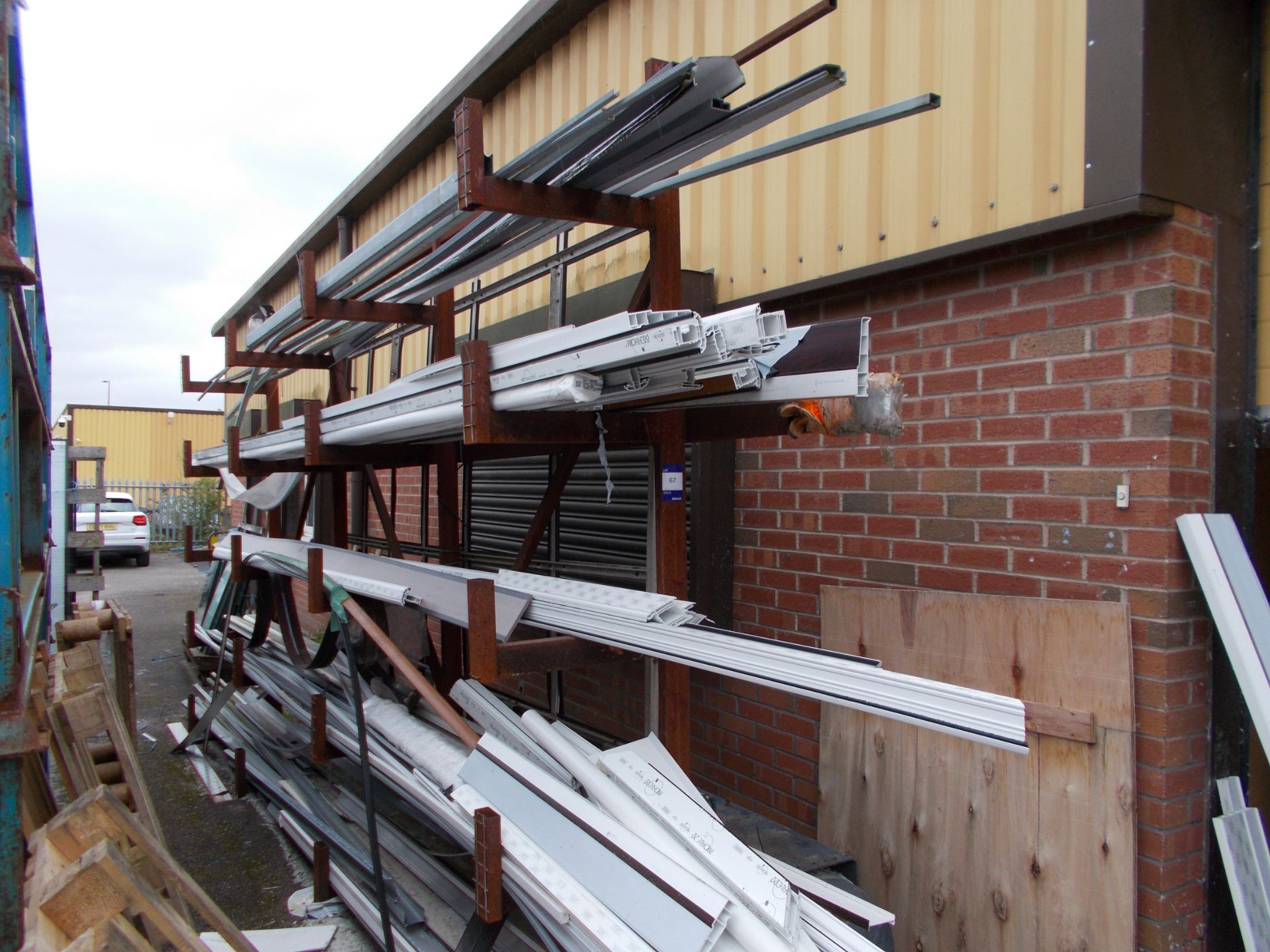 Steel fabricated cantilever rack and contents