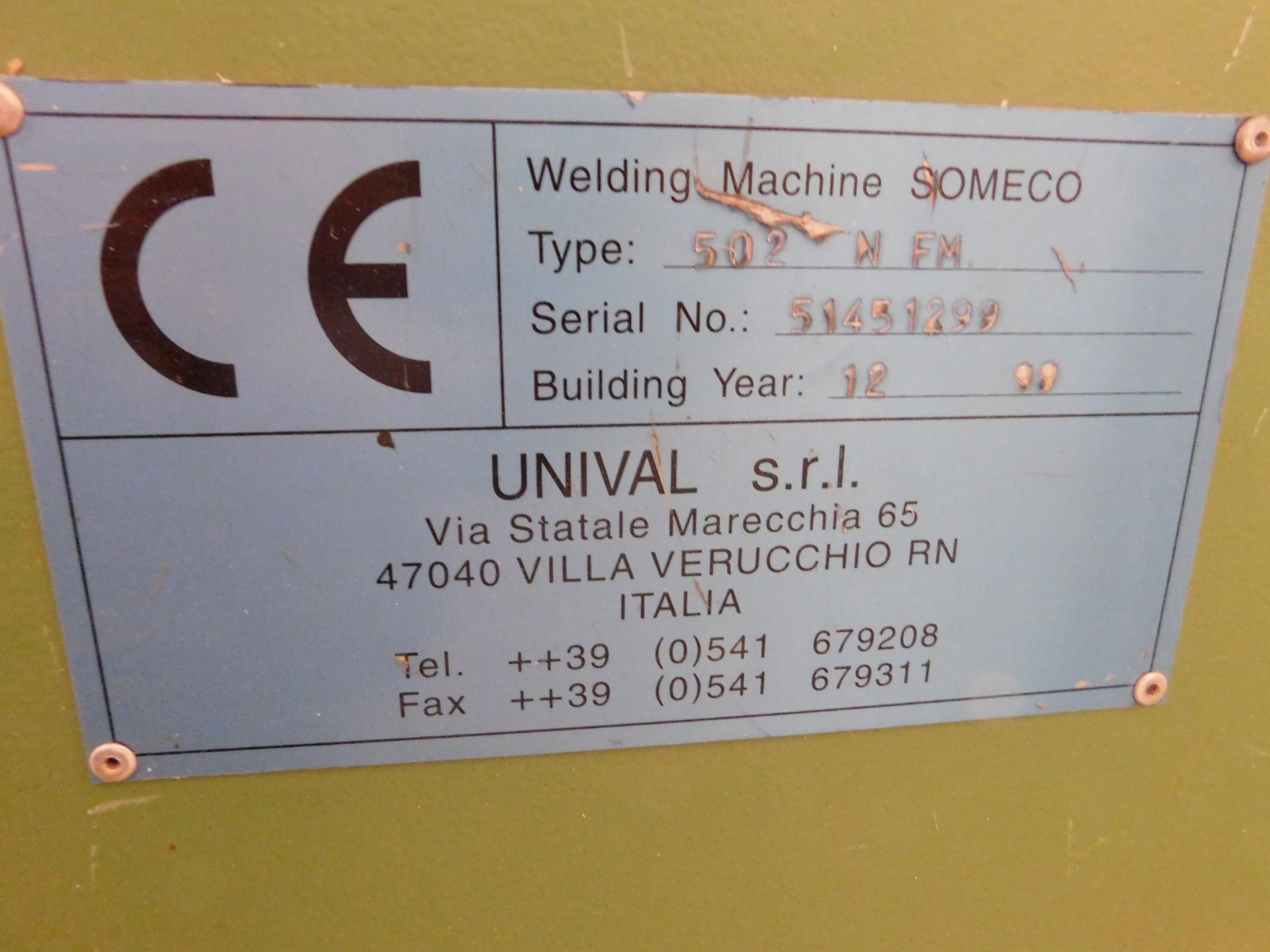 Someco Type 502NFM twin head welder, serial number - Image 3 of 3