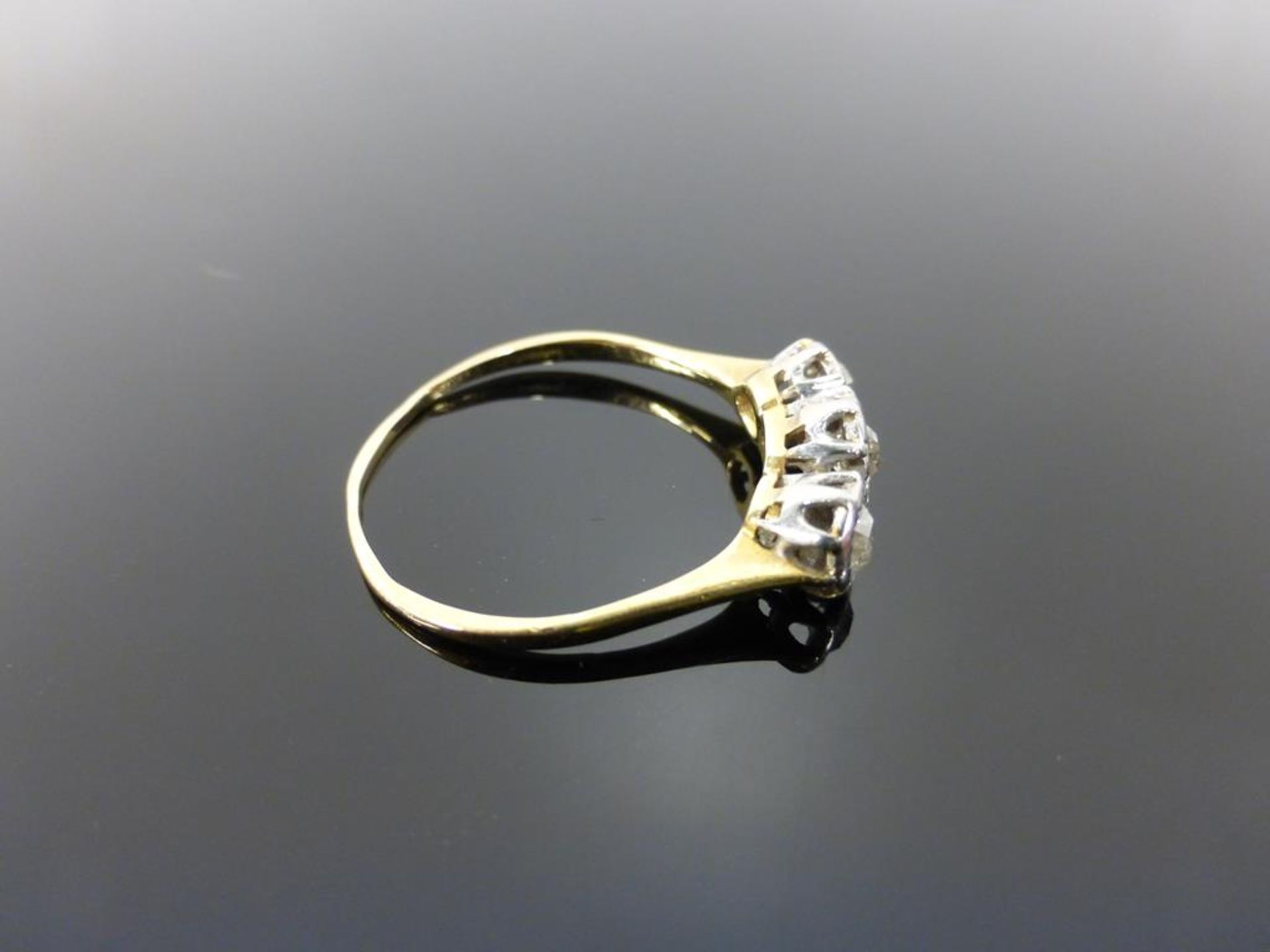 A 1930's Old Cut Diamond Three Stone Ring - Image 3 of 4