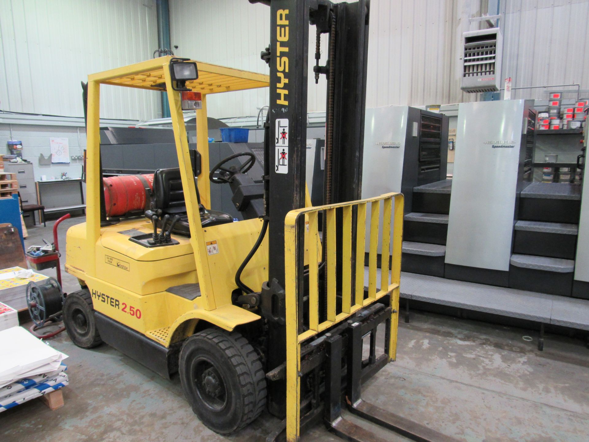 Hyster 2.50XM LPG Duplex Mast Forklift Truck, Serial Number H177B05410V, 1998, 9028 Hours