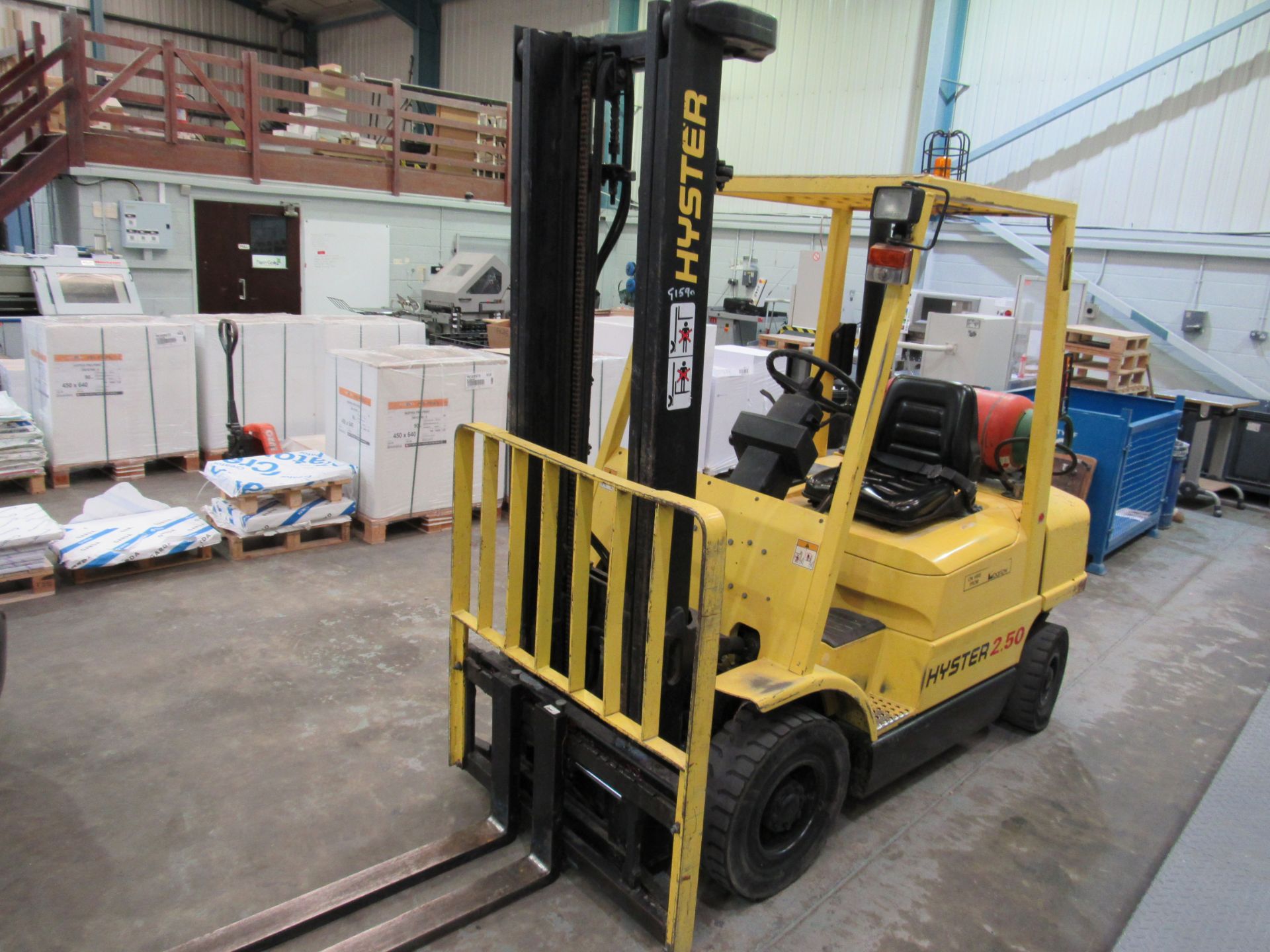 Hyster 2.50XM LPG Duplex Mast Forklift Truck, Serial Number H177B05410V, 1998, 9028 Hours - Image 4 of 7