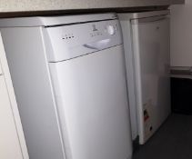 Contents of kitchen (downstairs), Matsui MUL1308DW undercounter fridge, Indesit IDL40 freestanding