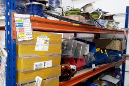Contents of 2 Shelves to contain Quantity of cable reels, site lights and various consumables