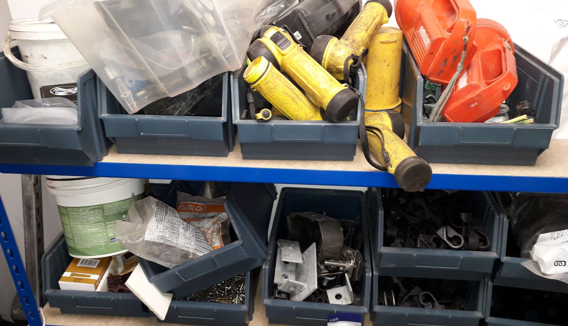 Bay and contents containing nuts, bolts, torches and various consumables - Image 2 of 3