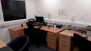 Contents of office to include 3 x desks, 3 x swive