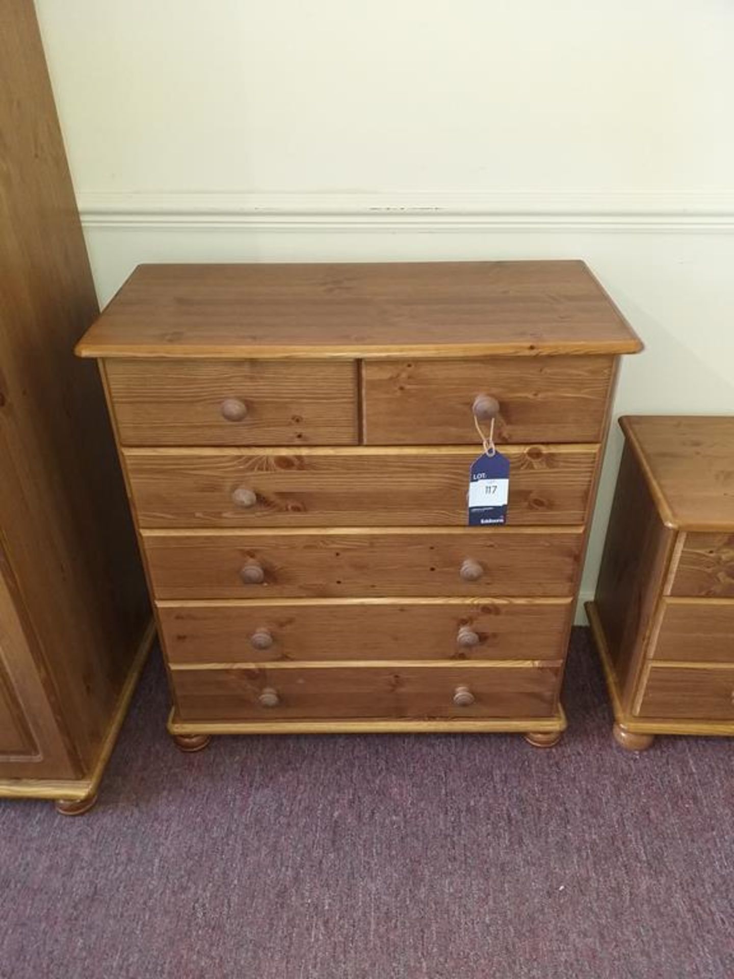 A 6 Drawer Pine Chest of Drawers