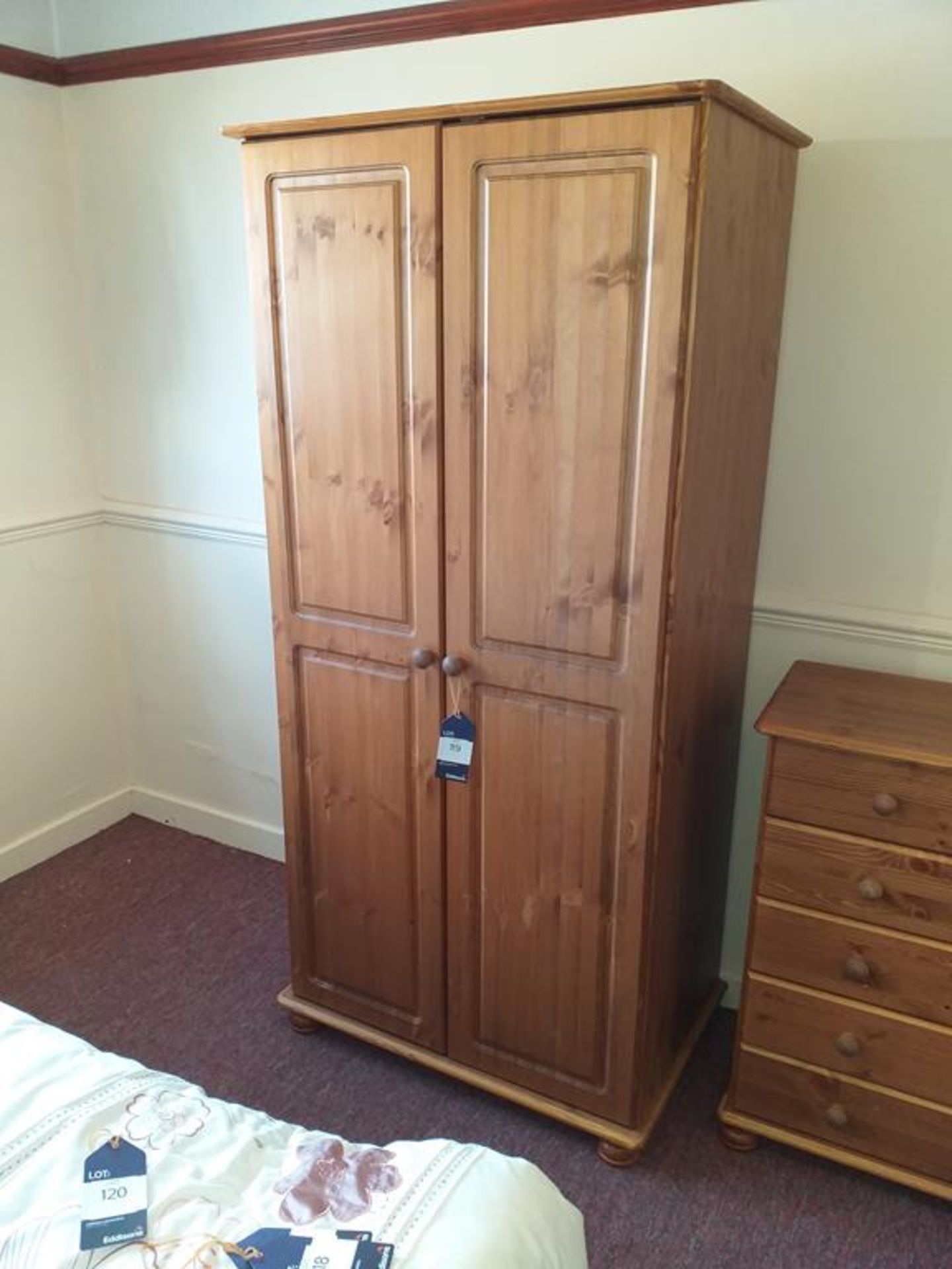 A 2 Door Pine Wardrobe