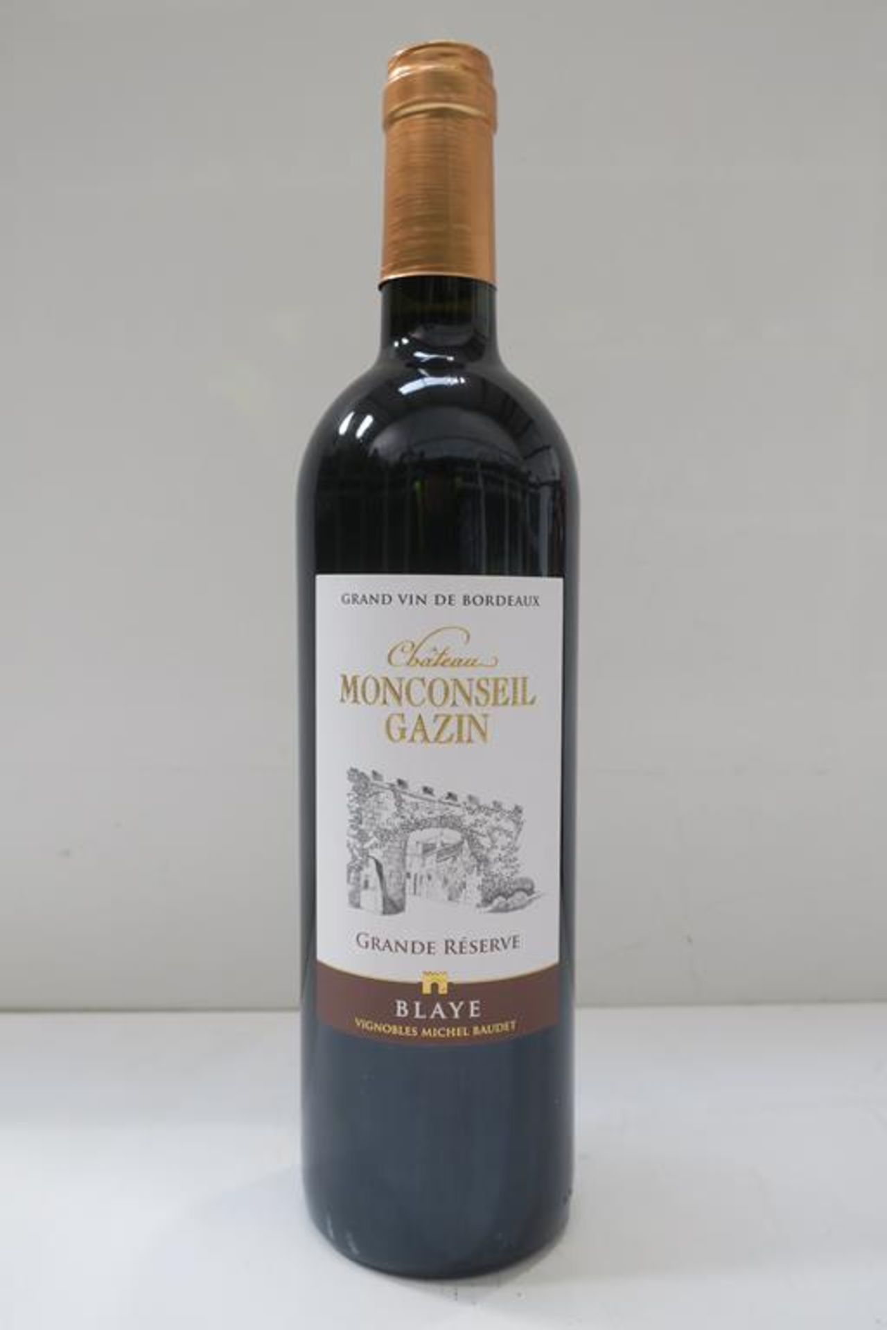 12 X Bottles of Monconseil- Gazin 'Blaye Grande Reserve Cuvee' 2016 Red Wine