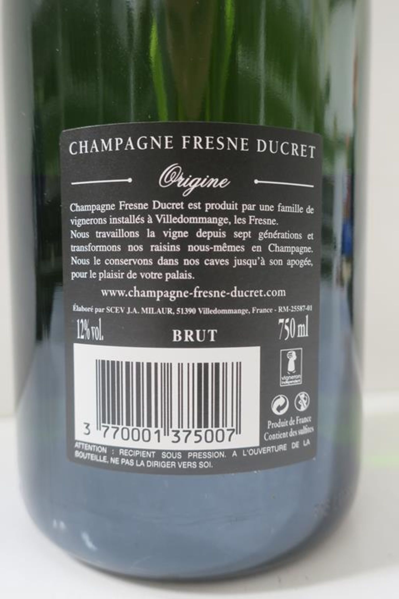 12 X Bottles of Fresne Ducret Champagne - Image 2 of 2