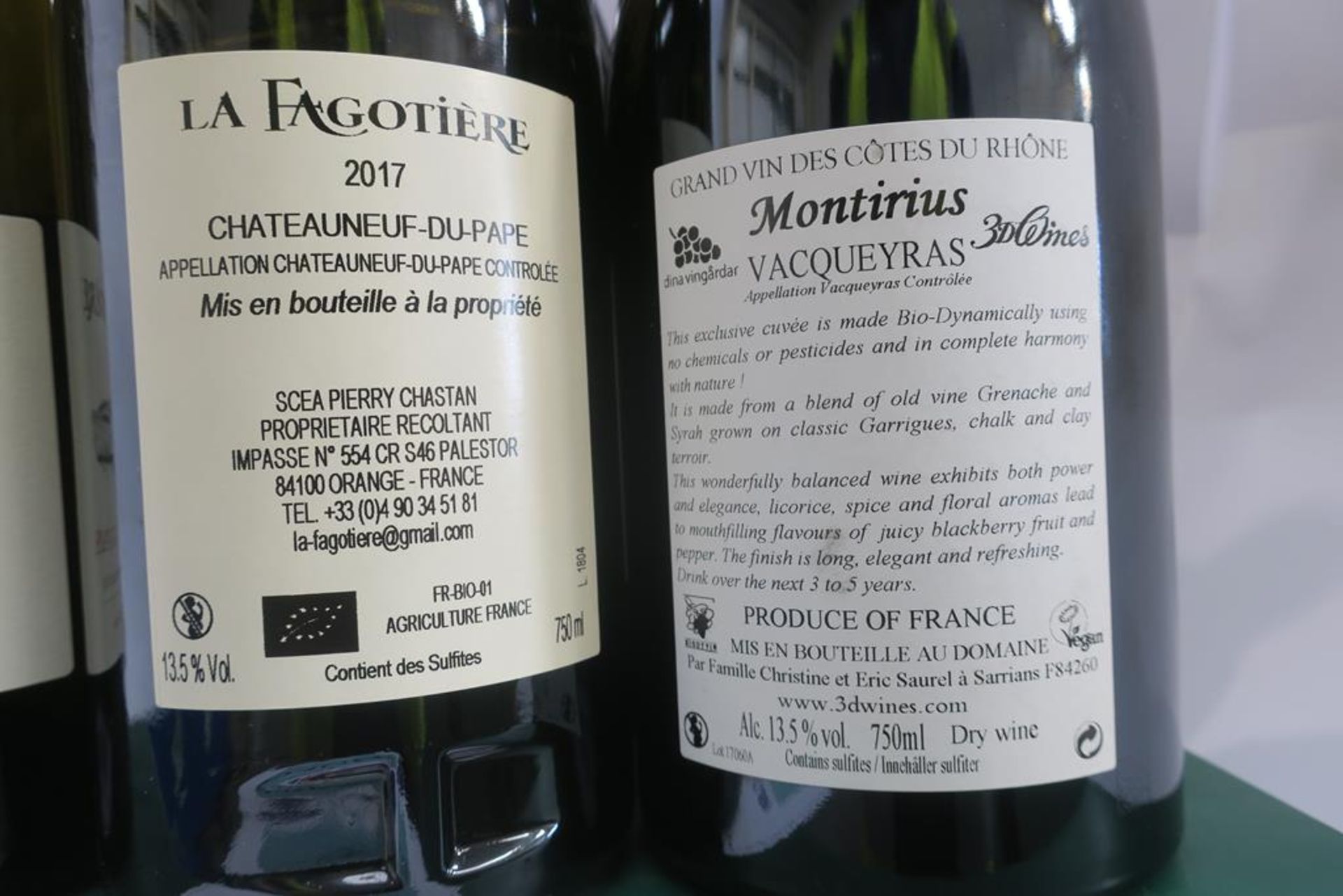 La Fagotière Châteauneuf-Du-Pape and Montirius Vacqueyras Wine - Image 3 of 3