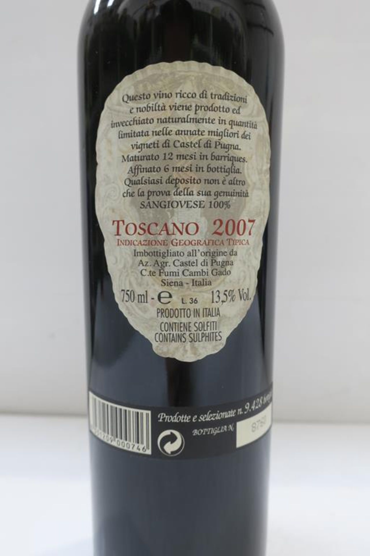 12 x Bottles of Castelpugna 'Chianti Super Tuscan' 2007 Red Wine - Image 2 of 2