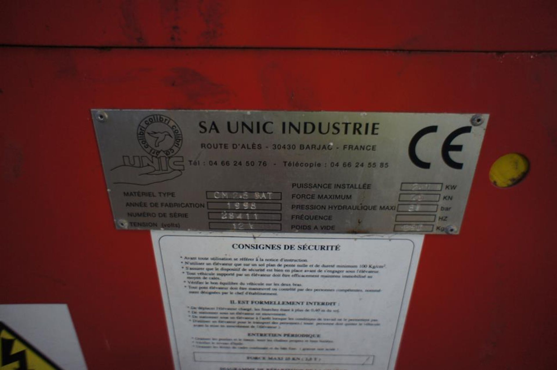 SA Unic Industrie Mobile Vehicle Lift - Image 4 of 4