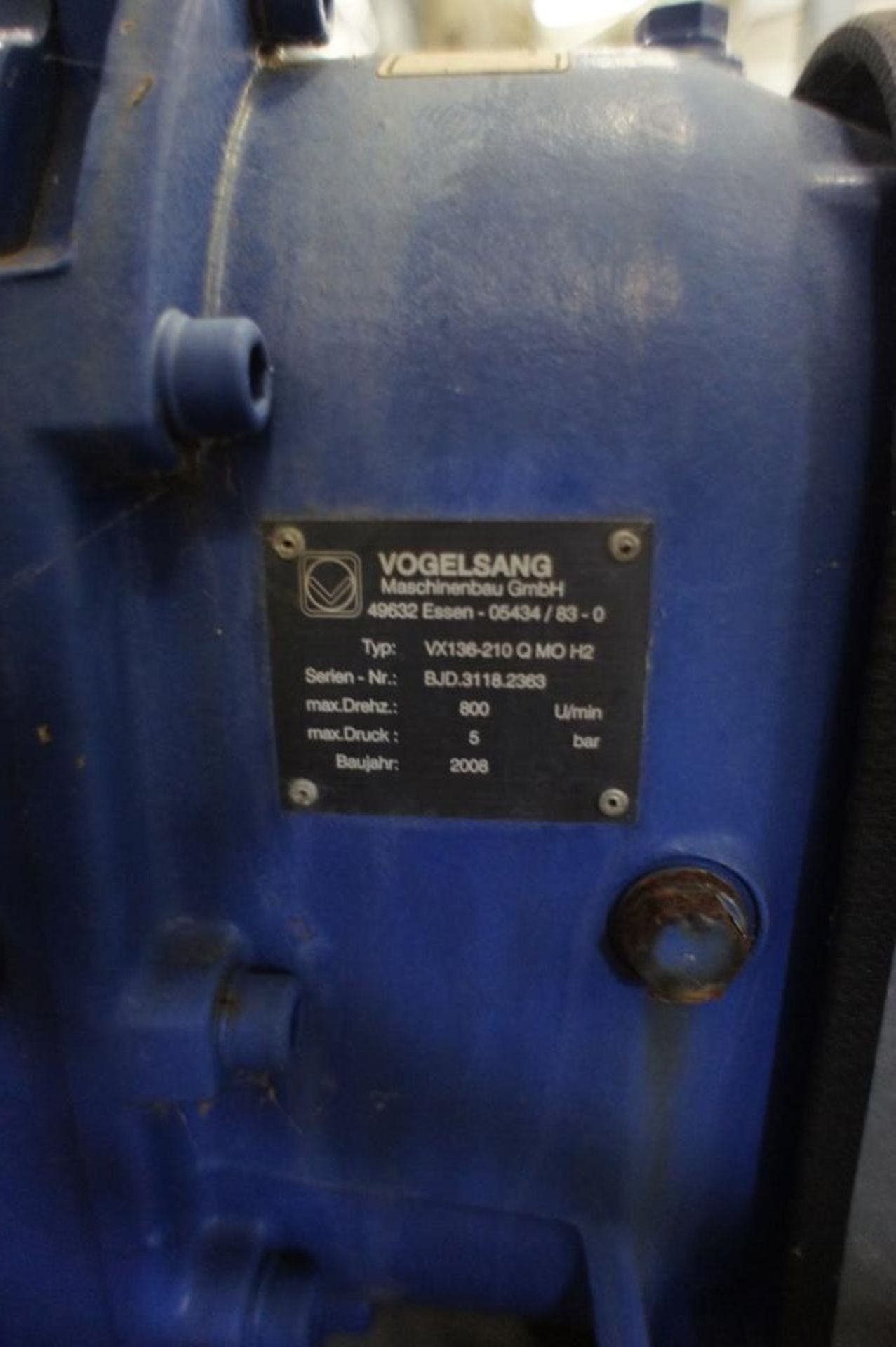 Vogelsang VX136-210QMOHZ Rotary Lobe Pump Set - Image 4 of 6