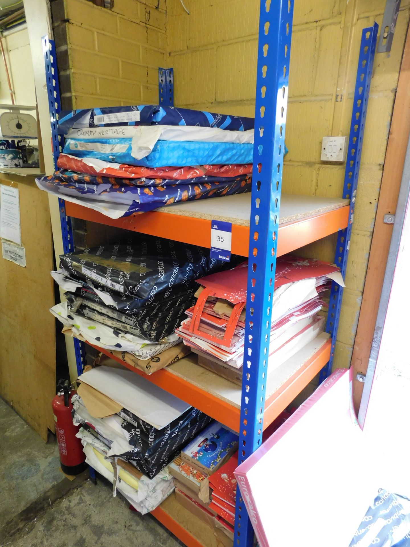 Shelving & Contents including Quantity of Assorted Paper Stock