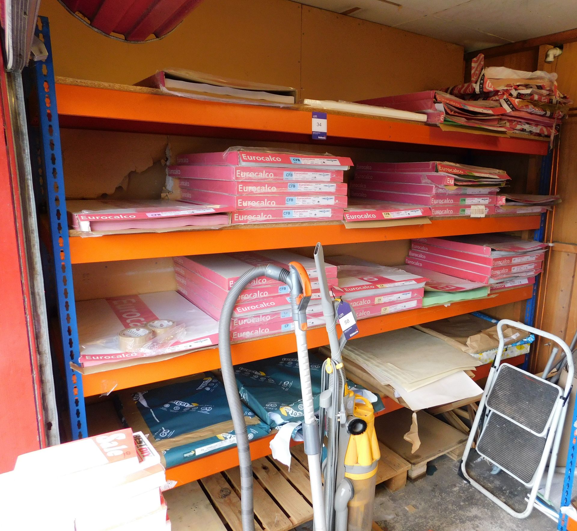 Shelving & Contents including Quantity of Assorted Paper Stock